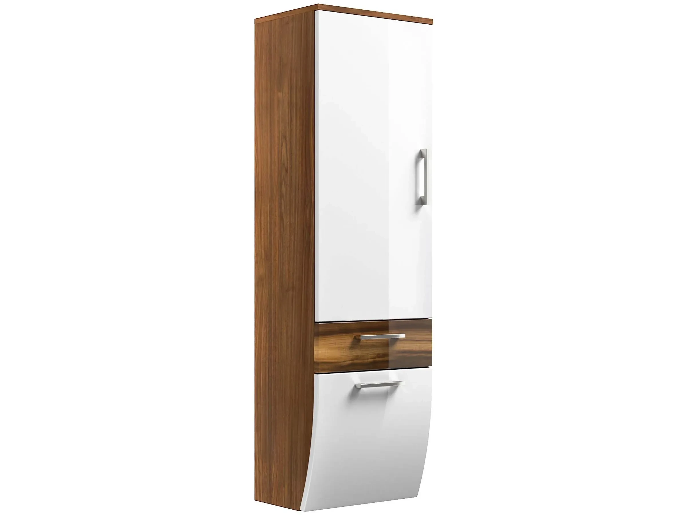 Posseik Bad-Hochschrank Rima – 40 cm – Walnuss/Weiß – mit Softclose – 2 Einlegeböden Posseik Bad-Hochschrank Rima – 40 cm – Walnuss/Weiß – mit Softclose – 2 Einlegeböden